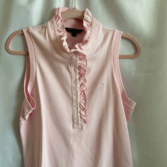 Brooks Brothers Sleeveless Ruffle Shirt - Large, Pink - Picture 1 of 4